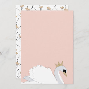 DIY Blank Swan Princess Party Einladung