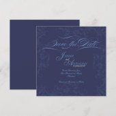 DIY Blaue Save the Date Hochzeitsankündigung (Vorne/Hinten)