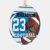 DIY Blue & White Football & Helmet Keramik Ornament (Rechts)