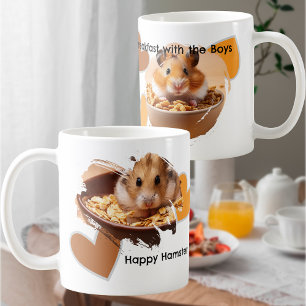 DIY Breakfast mit Hamsters Foto und Herz Kaffeetasse