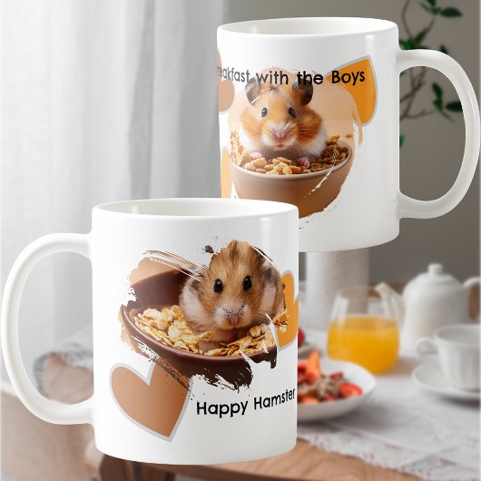 DIY Breakfast mit Hamsters Foto und Herz Kaffeetasse