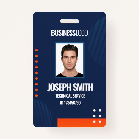 DIY Business Custom Modern Employee Foto ID Abzeic Ausweis (Vorderseite)