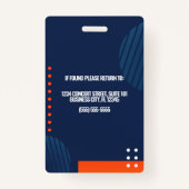 DIY Business Custom Modern Employee Foto ID Abzeic Ausweis (Rückseite)