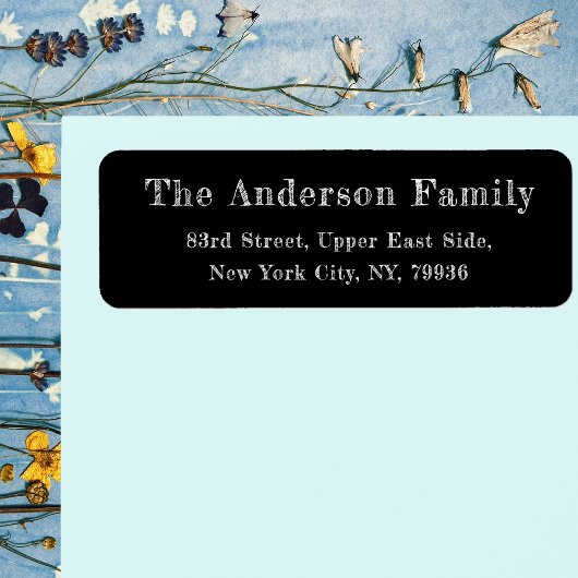 DIY Chalkboard Elegante Schwarz-weiße Rücksendeadr