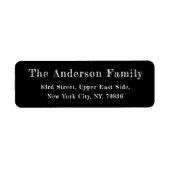 DIY Chalkboard Elegante Schwarz-weiße Rücksendeadr (Vorne)