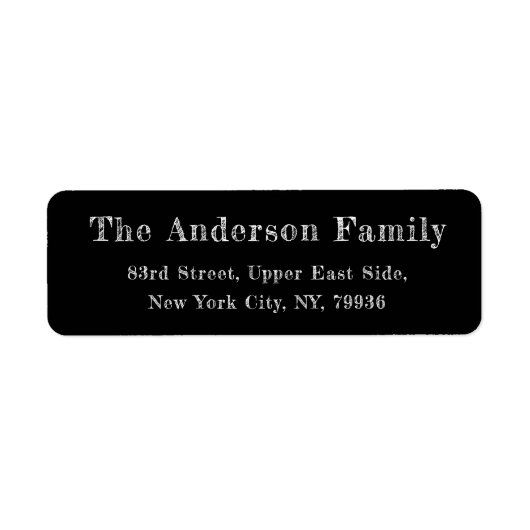 DIY Chalkboard Elegante Schwarz-weiße Rücksendeadr (Vorne)