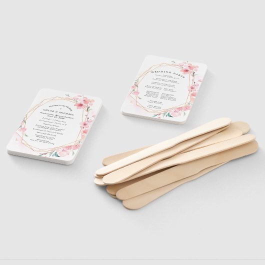 DIY Chic Pink Cherry Blossom Hochzeitsprogramm Fächer (Non-assembled)