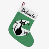 DIY Christmas Strumpf - Atomzeitkatzenkatze Sterne Großer Weihnachtsstrumpf (Vorderansicht (hängend))