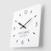 DIY Clock | Benutzerdefinierte Farbe, Name, Text Quadratische Wanduhr (Winkel)