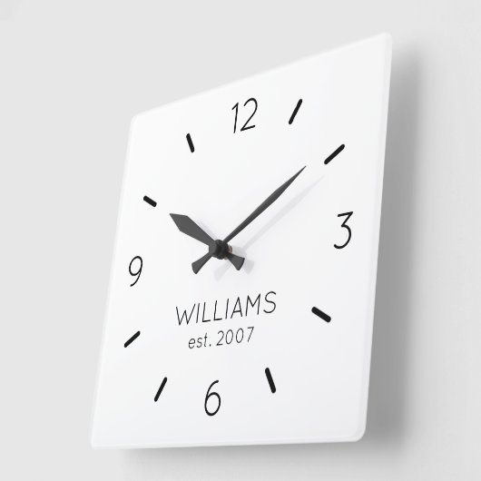 DIY Clock | Benutzerdefinierte Farbe, Name, Text Quadratische Wanduhr (Winkel)