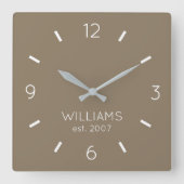 DIY Clock | Benutzerdefinierte Farbe, Name, Text Quadratische Wanduhr (Vorderseite)