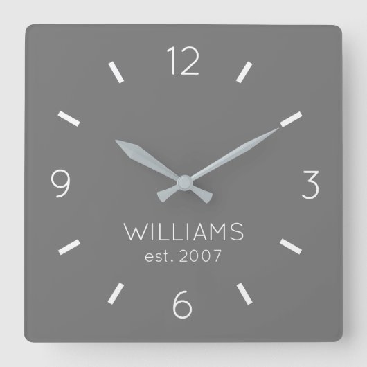 DIY Clock | Benutzerdefinierte Farbe, Name, Text Quadratische Wanduhr (Vorderseite)