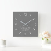 DIY Clock | Benutzerdefinierte Farbe, Name, Text Quadratische Wanduhr (Zuhause)