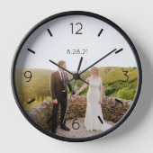 DIY Clock | Benutzerdefiniertes Foto, Name, Text Uhr (Vorderseite)
