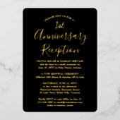 DIY Color 1. Jubiläum Hochzeitsempfang Foto Folieneinladung (Vorderseite)