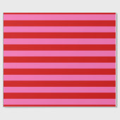 DIY Color 2" Preppy Strip Hot Pink Red Geschenkpapier (Flach)