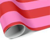 DIY Color 2" Preppy Strip Hot Pink Red Geschenkpapier (Rolleneckpunkt)
