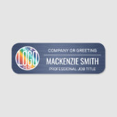 DIY Color Brushed Blue Printed Plastic Mitarbeiter Namensschild (Vorderseite)
