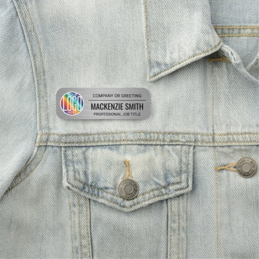 DIY Color Brushed Grau bedruckte Kunststoffmitarbe Namensschild (Beispiel)