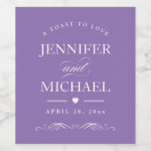 (DIY Color) Ein Toast zu Liebe Gastgeschenk Hochze Weinetikett (Einzelnes Label)