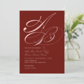 DIY Color, Monogramme, Imitat Rose Gold Extravagan Einladung (Stehend Vorderseite)