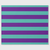 DIY Color XL Preppy Strip Lila Türkis Geschenkpapier (Flach)