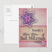 DIY Colorful Bat Mitzvah Design Postkarte (Vorne/Hinten)