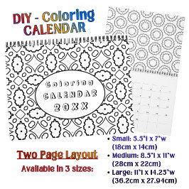 DIY Coloring Pattern custom Outline Art - Kalender