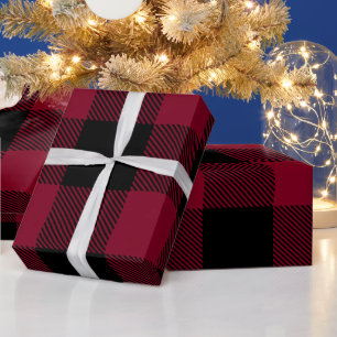 DIY Colors Buffalo Kariert Tartan LG SV Blk Burgun Geschenkpapier