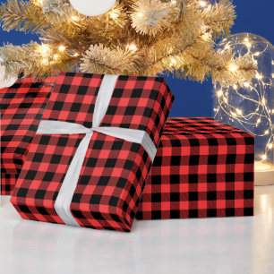 DIY Colors Buffalo Kariert Tartan SM SV Bk Cornrot Geschenkpapier
