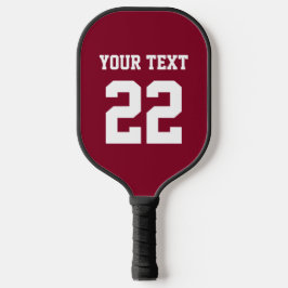 DIY Colors Burgundy Sports Team Jersey Pickleball Schläger