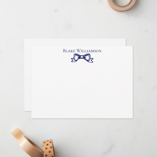 DIY Colors Elegant Bow Ribbon #6 Blue Mitteilungskarte (Vorderseite/Rückseite Beispiel)