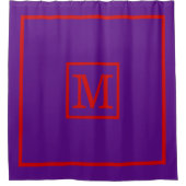 DIY Colors Gerahmt LG Initialmonogramm Lila Red Duschvorhang (Vorderseite)