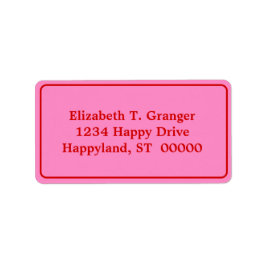 DIY Colors Gerahmt Pink #3 Red Adressaufkleber