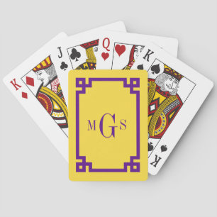 DIY Colors Greek Key #2 Frame Monogram Yellow Purp Spielkarten