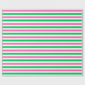 DIY Colors Hot Pink Emerald Green White Strip Geschenkpapier (Flach)