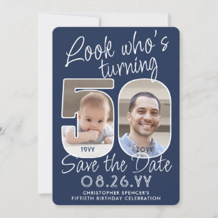 DIY Colors ・ Look Who's 50 Birthday Party 2 Foto Save The Date