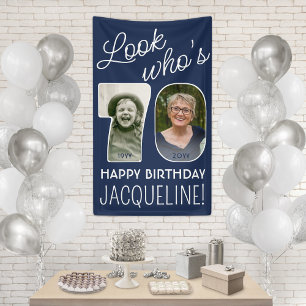DIY Colors ・ Look Who's 70 Birthday Party 2 Foto Banner