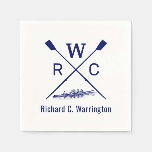 DIY Colors Men Ruwing Crew Blades Boat Initial Nm Serviette (Vorderseite)
