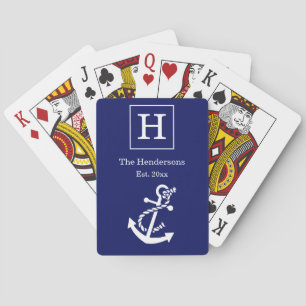 DIY Colors Nautical Anchor Navy White Spielkarten