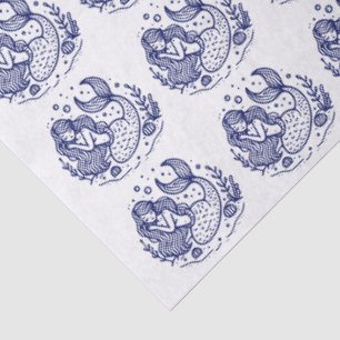 DIY Colors Niedlich Sleeping Mermaid Blue Seidenpapier