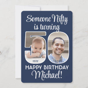 DIY Colors ・ Nifty 50. Geburtstagsparty Foto Einladung