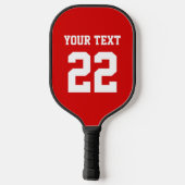 DIY Colors Red Sports Team Jersey Pickleball Schläger (Rückseite)