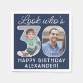 DIY Colors ・ Schauen Sie, wer ist 30 Geburtstagspa Serviette (Vorderseite)