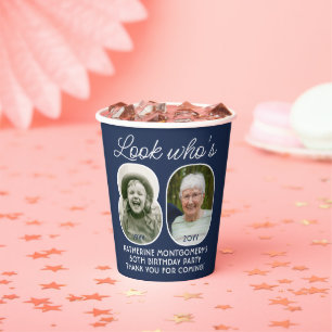 DIY Colors ・ Schauen Sie, wer ist 80 Geburtstagspa Pappbecher