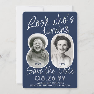DIY Colors ・ Schauen Sie, wer ist 80 Geburtstagspa Save The Date