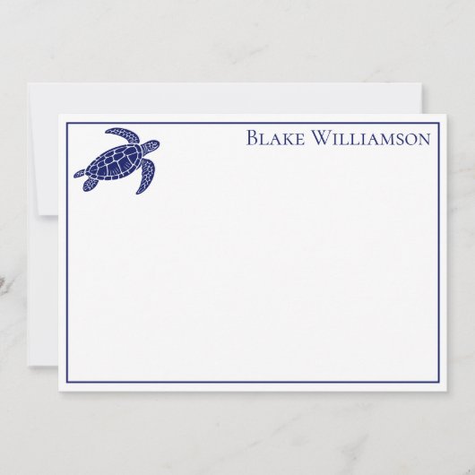 DIY Colors Sea Turtle #6 Gerahmt Blue Mitteilungskarte (Vorderseite)