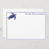 DIY Colors Sea Turtle #6 Gerahmt Blue Mitteilungskarte (Vorne/Hinten)