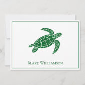 DIY Colors Sea Turtle #6 Gerahmt Blue Mitteilungskarte (Vorderseite)