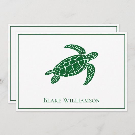 DIY Colors Sea Turtle #6 Gerahmt Blue Mitteilungskarte (Vorne/Hinten)